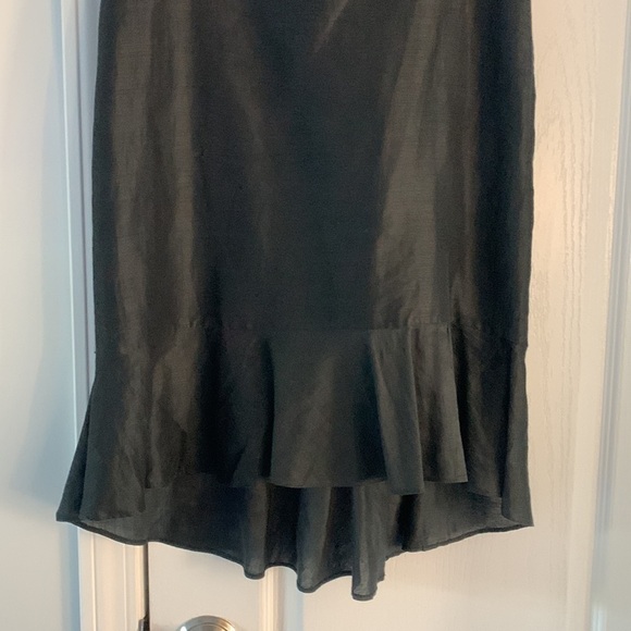 Banana Republic High Low Skirt ruffle romantic bohemian silk midi classic size 0 - Picture 3 of 11